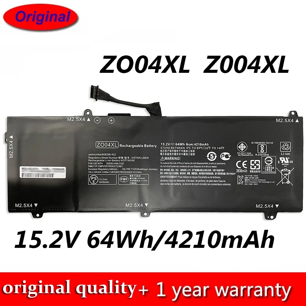 Batterie nuove 15.2v 64Wh/4210MAH ZO04XL Z004XL Batteria per laptop originale per HP Zbook Studio G3 G4 G3 G4 Mobile Workstation Series