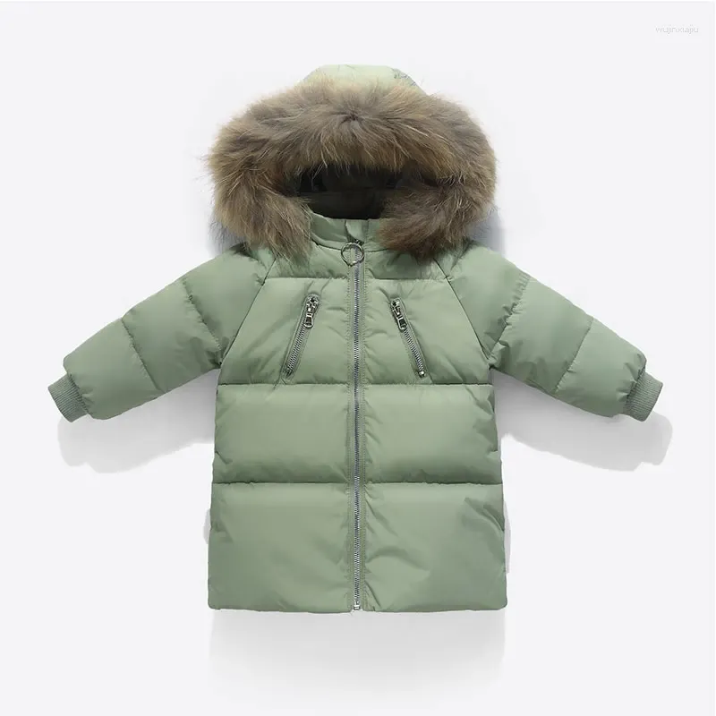 Down Coat 2-8Yrs Boys&Girls Cotton Winter Sport Jacket&Outwear Children Cotton-padded Jacket Fur Hoodies Boys Girls Warm