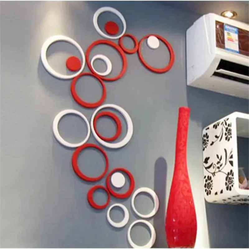 DIY Circles Naklejki w pomieszczeniach dekoracja stereo zdejmowane 3D sztuka naklejki ścienne Pegatinas de pared naklejki muraux pour enfants