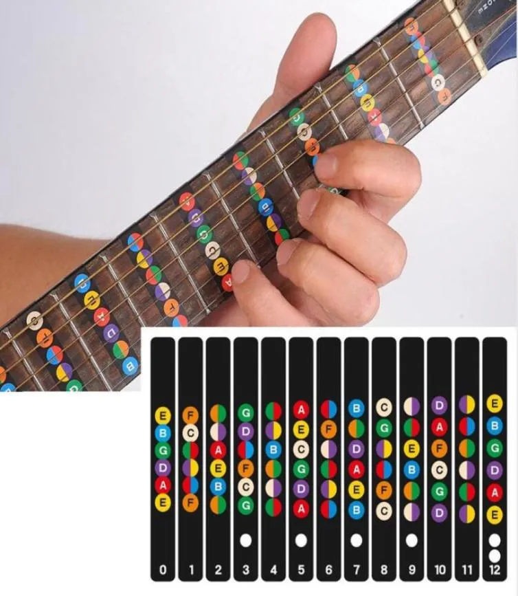 Gitaar Fletboard Notes Map Labels Sticker Boodbord FRET -stickers voor 6 String Acoustic Electric Guitarra6438116
