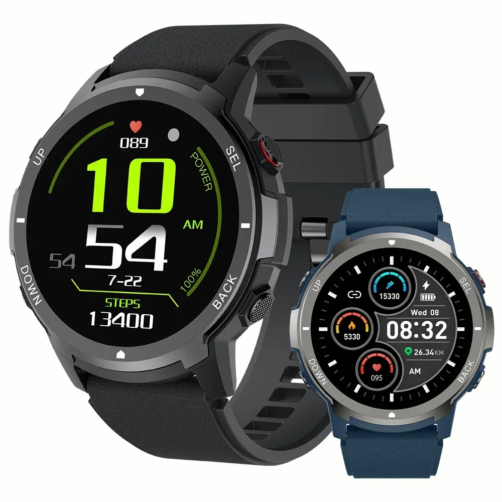 Zegarki 2023 NOWOŚĆ S52 Smartwatch GPS muzyka pogoda Bluetooth Call Smart Watch Full Touch Waterproof Watches dla mężczyzn Relij