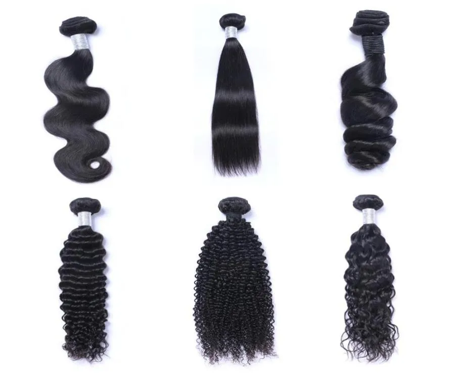 Mink Brazillian Straight Body Looke Deep Wave Kinky Curly 가공되지 않은 브라질 페루 인디언 인간 머리 직조 Bundles2153673