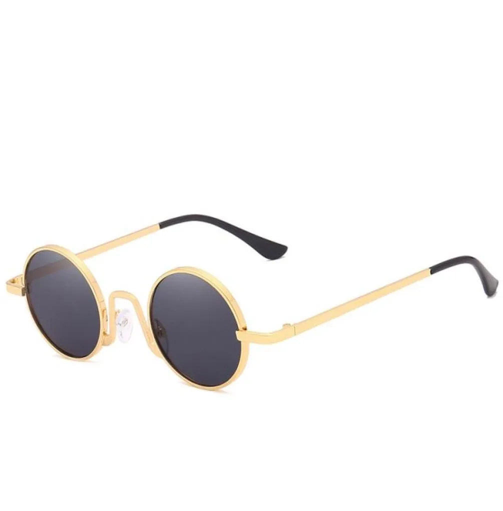 2020 Nouveau classique Vintage Round Lunettes de soleil polarisées Men Brand Sun Glasses Femme Metal Frame Black Lens Eyewear Driving6999903