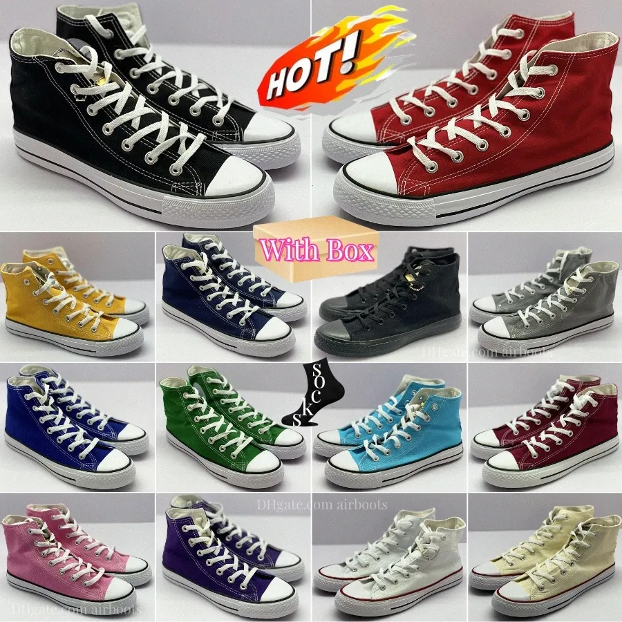 Canvas 1970S Shoes All Star Designer High Low 70 Vintage Classic Casual Sneakers Hi Platform Bright Pink White Black Blue Dunescape Chucks Egret Red B Q8qi#