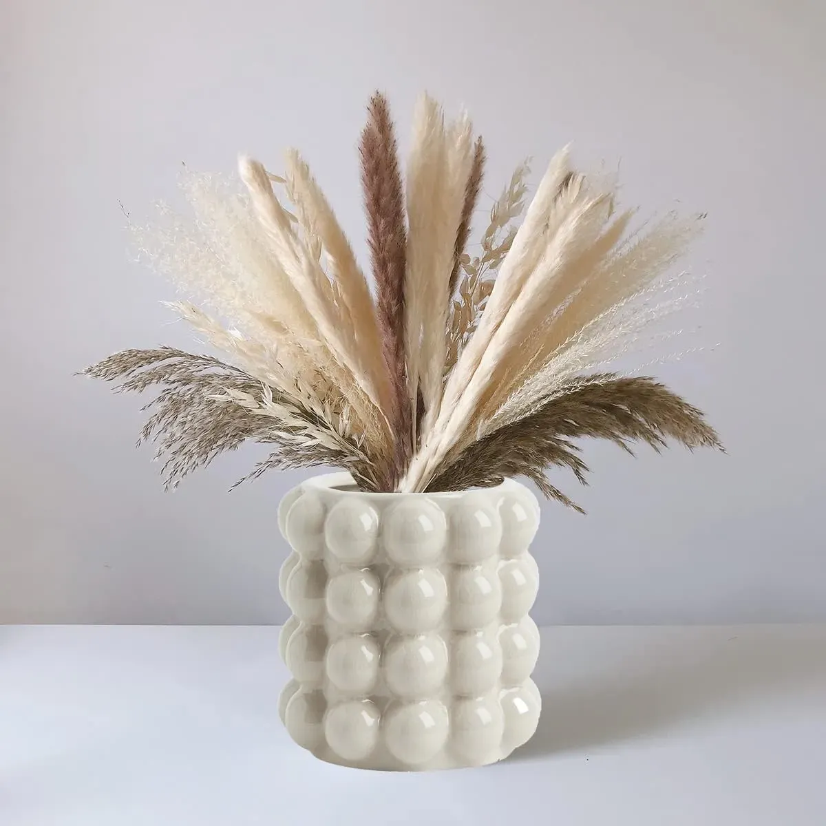 Vasi Vasi Groovy Bolles Vase, Vase in ceramica bianca, vaso artistico moderno, vaso hippie boho, per decorazioni per la casa, soggiorno, sala da pranzo, letto