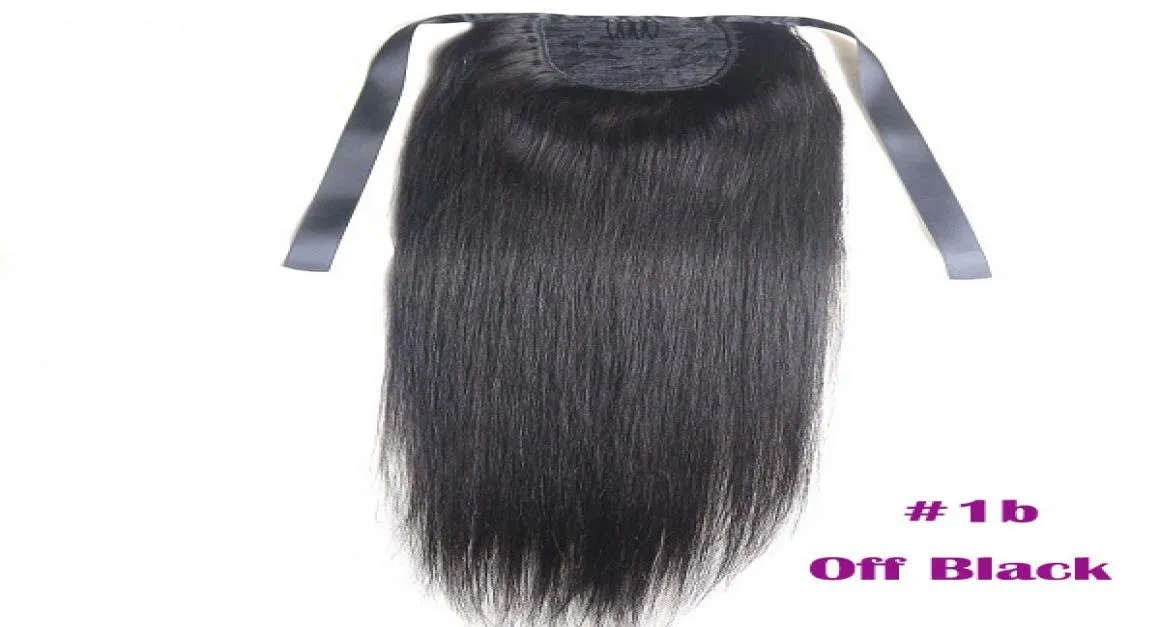 Ponytail Extensions Kinky Straight For Women 100g Color 1B Natural Black 100 Remy Human Hair PonyTail Extensions 60g 16quot 408386569