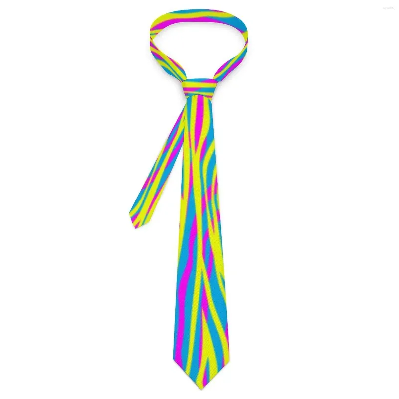 Bow Ties Colorful Zebra Stripes Tie Funky Animal Imprimé vintage Cool Neck for Adult Wedding Collar Design Accessories