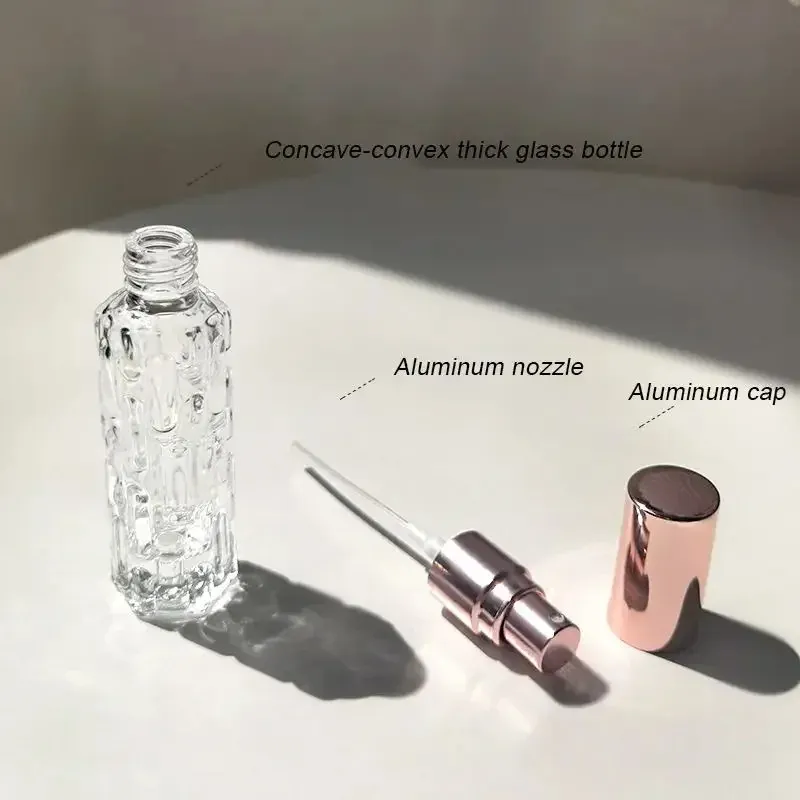 NOUVEAU 2024 10 ml en verre rose en verre portable portable Refilable Perfume Bouteille cosmétique Contource de spray vide Atomizer de voyage Sous-bouteille - pour portable -
