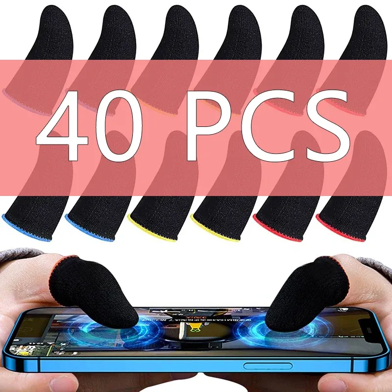 GRIPS 20pcs 40pcs doigts pour le jeu PUBG Mobile Anti Sliger Glove Glove Controller Dinger Dinger Dinger pour l'écran tactile Gaming mobile