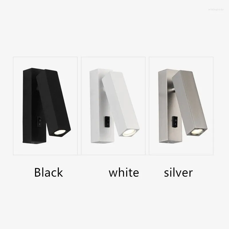 Vägglampa LED-ljus Enkel modern dekoration inomhusbelysning Bed vid Aluminiumlegering Black/White/Silver AC90-260V 2835