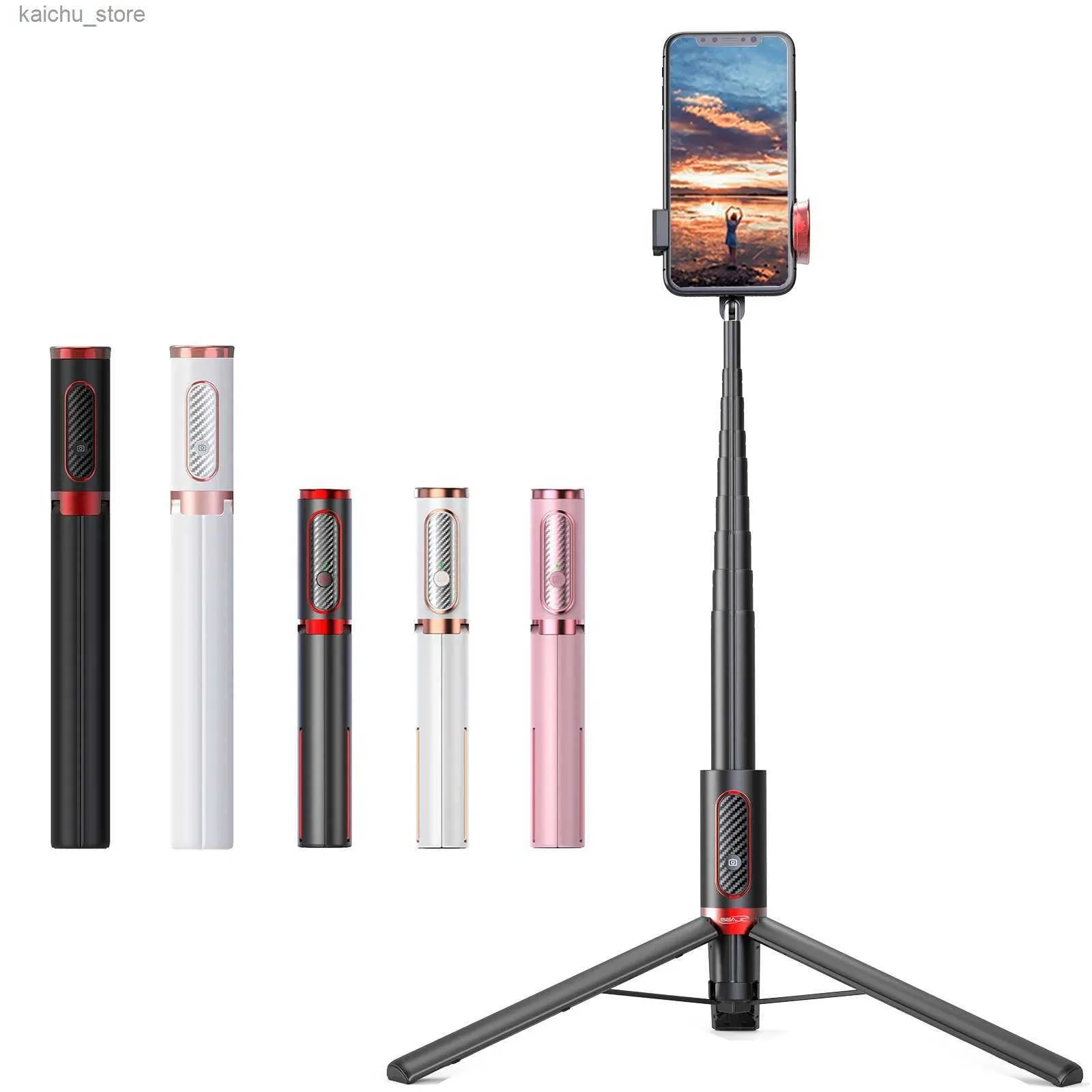 Selfie monopods 150 cm/81 cm trådlös selfie stick stativ telefonhållare stativ mobil utbyggbar bärbar aluminiumlegering smartphone hållare y240418