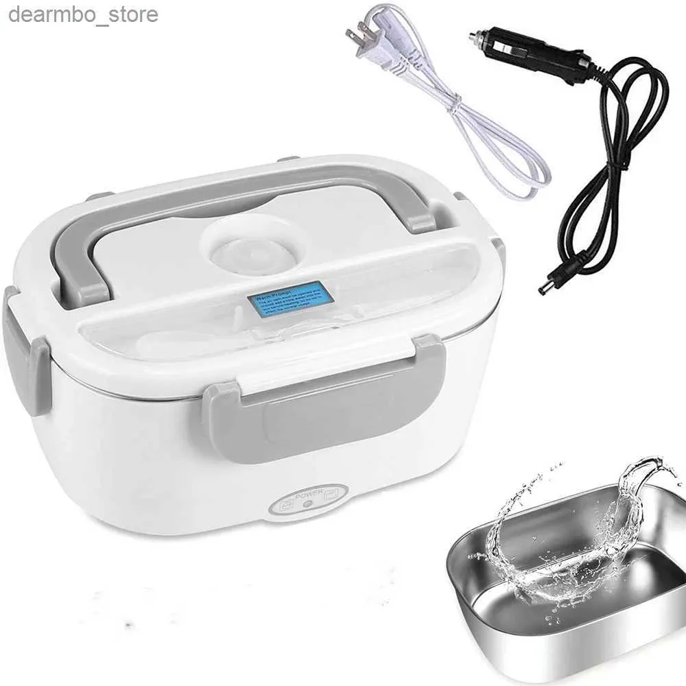 Bento boîtes chauffage électrique à la billetterie à la billetterie 12 / 24V 110V 220V BOX PORTABLE BOnto camion en acier inoxydable Food Isolation Isolation Conteneur L49