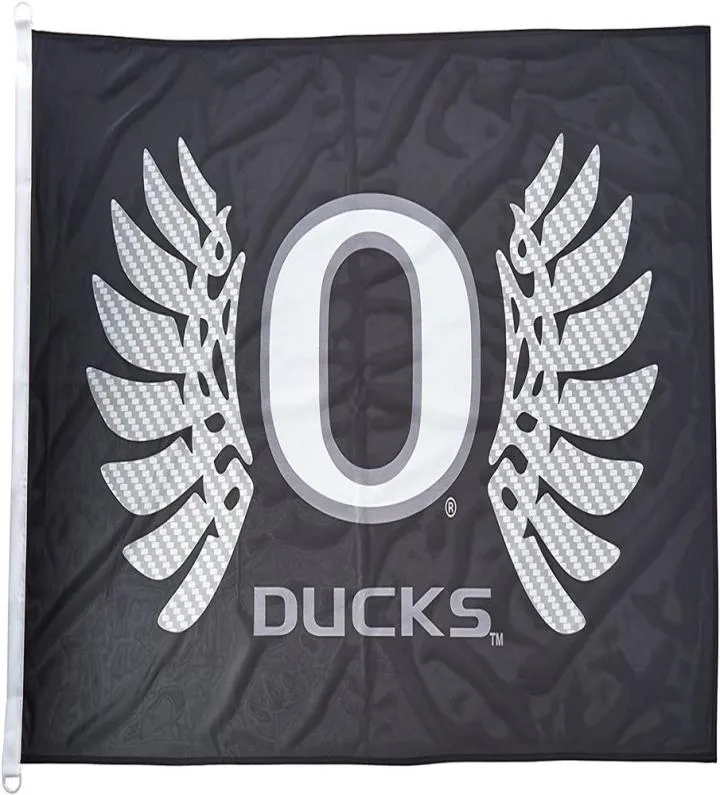 Oregon Ducks Wings Flag Black 3x5ft 150x90cm Printing 100d Polyester Indoor Decoration Outdoor Decor