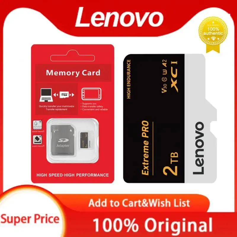 Cards Lenovo 2TB Memory SD Card 1TB 512GB 256GB Micro Tarjeta SD For Ps Vita 128GB V30 Waterproof Memoria SD For Kodak Nintendo Switch