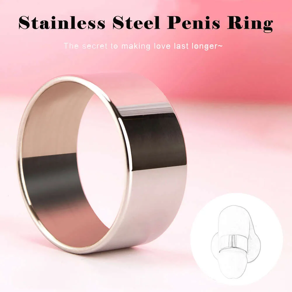 Nouveau anneau de pénis en acier inoxydable simple cockring métal metal anneau mâle érection de retard de retard masturbation coq bague sexy jouet pour les hommes