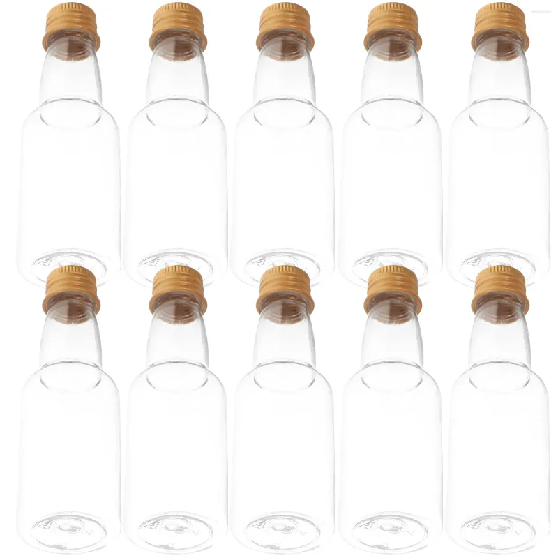 Éliminer les contenants bouteilles de bouteille de jus transparents mini s Bassons de bois casquettes en plastique transparent