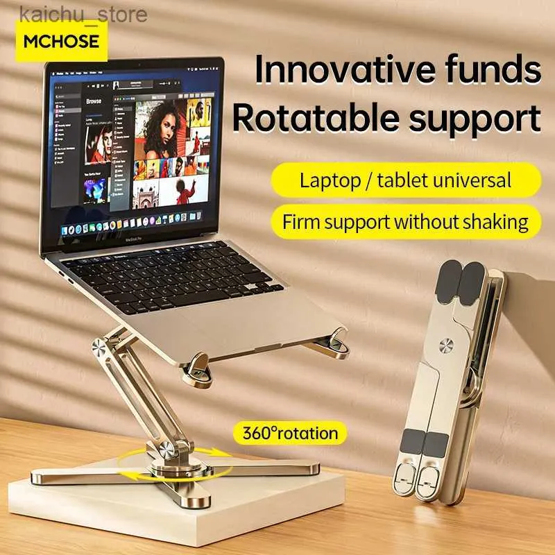 Other Computer Components MC N86 Laptop Stand 360 Rotating Portable Laptop Stand Thermal Decomposition Folding Aluminum Stand Suitable for Macbook Air Pro Y240418