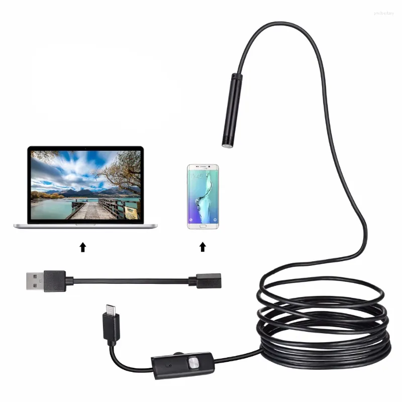 내시경 7mm/8mm 렌즈 1m 2m 5m 케이블 안드로이드 USB 카메라 유연한 뱀 파이프 검사 Borescope