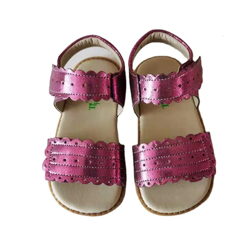 Tipsietes Kinder posey Stil für Mädchen Sandalen Low absatz echte Leder -Enfants Fille Party Kleid Schuhe Kleinkinder Kinder Sommer 240412