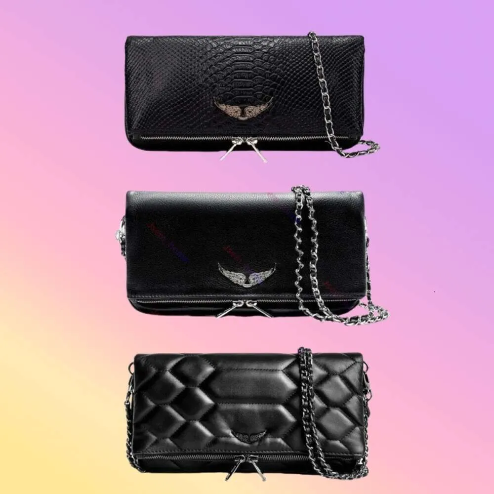 Bolsa de sac zadig Voltaire tas farfetch zv tas rock swing wing tas dames tas handtas schouder man echte lederen ketting luxe mode koppeling klep kruistas 312