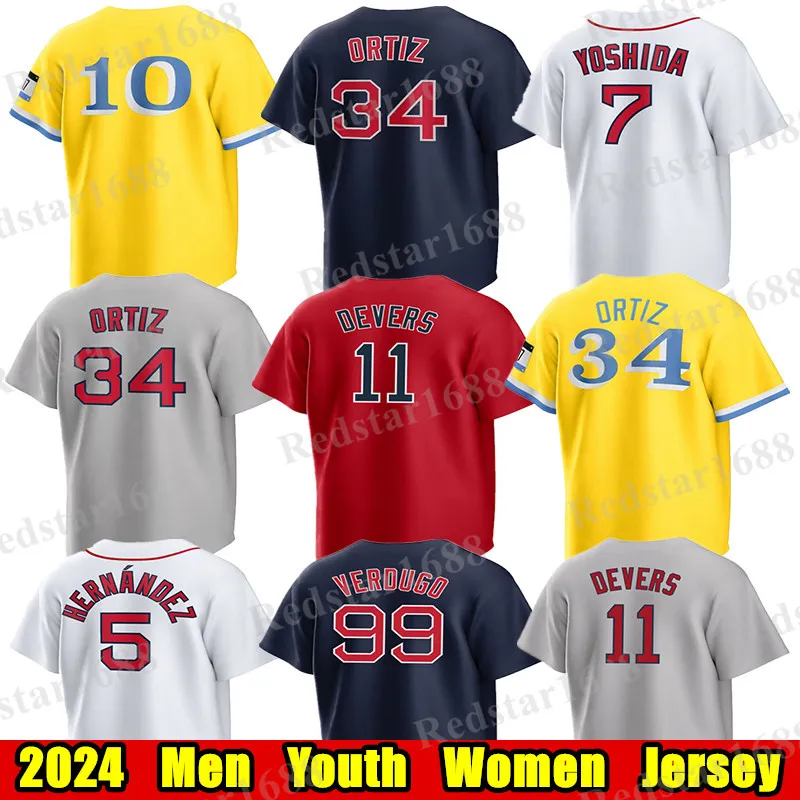 Save Big on Bulk David Ortiz Jersey Mens #11 Rafael Devers Baseball Jersey  #34 David Ortiz Enrique Hernandez Mookie Betts Alex Verdugo Ted Williams