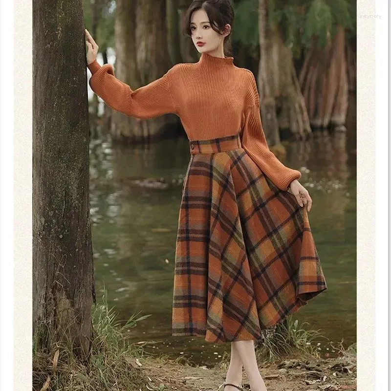 Plaid skirt outfit set hot sale