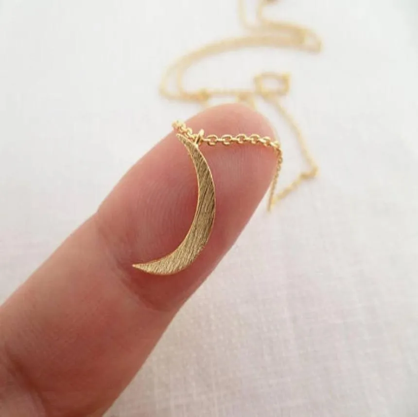 Crescent Moon Necklace Tiny Gold Silver or Rose Gold Moon Jewelry Dainty and Delicate Birthday Wedding Bridesmaid Gift YLQ06489862591