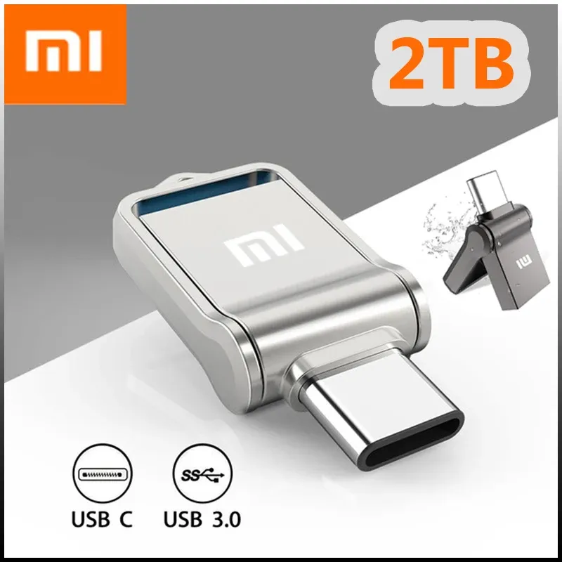 Sürücüler Xiaomi 2TB USB Flash Drive USB 3.0 Yüksek Hızlı 512GB Typec Arabirim Cep Telefonu Bilgisayar Metal Flash Bellek Çubuğu İçin Dualuse