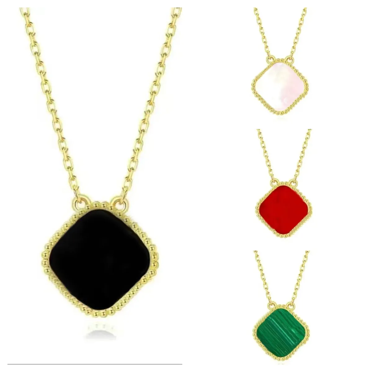 Activity goods leaf clover necklace Titanium Steel Gold Necklace designer necklace jewlery designer for women 4 Choices - Seckill