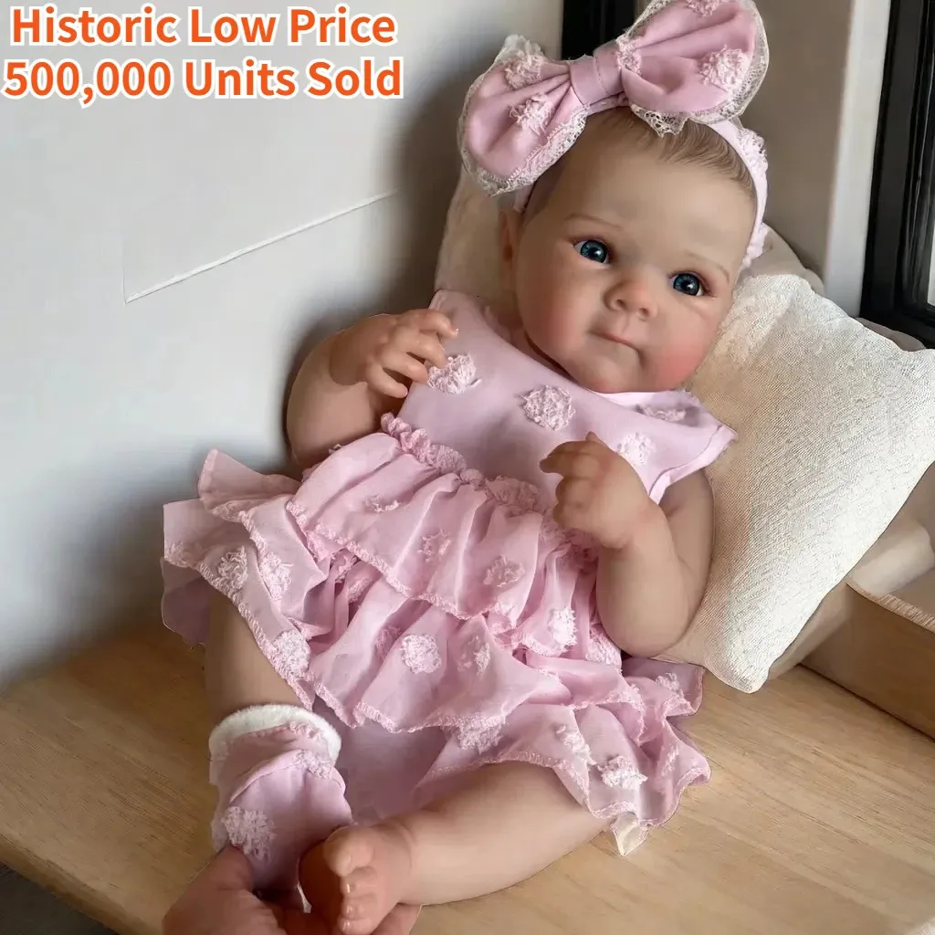 18 pouces Bettie Bebe Reborn Full Body Soft Silicone Girl Reborn Baby Doll avec des cheveux réensants peints Bebe Reborn Toys 240408