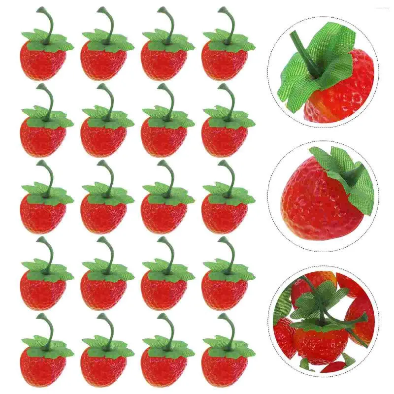 Party Decoration 30 Pcs Simulated Strawberry Model Fake Fruits Props Strawberries Cute Stuff Decorations