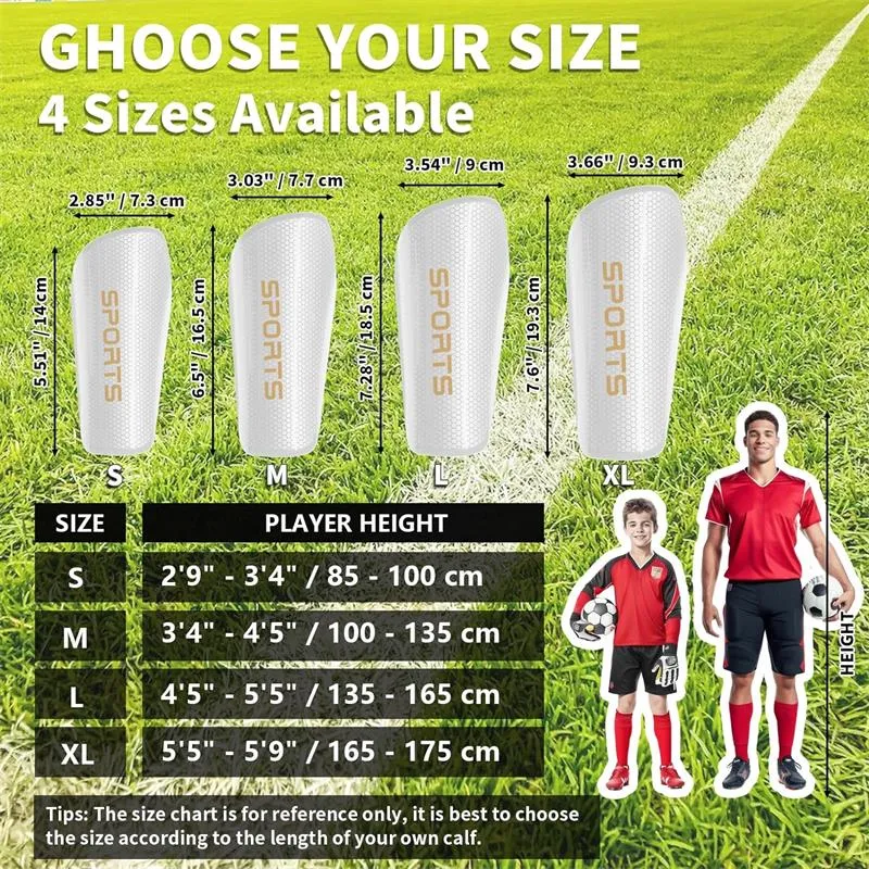 Soccer Shin Guards for Kids Youth Adults - Shin Pads and Sleeves with Optimized Insert Pocket for Boys Girls Men Women for Football Games - Protective Soccer Equipment