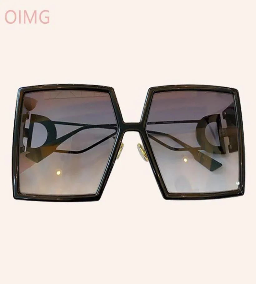 Solglasögon 2021 Fashion Oversize Square för Wome Sun Glasses Female Gradient Black Red Big Shades5456326