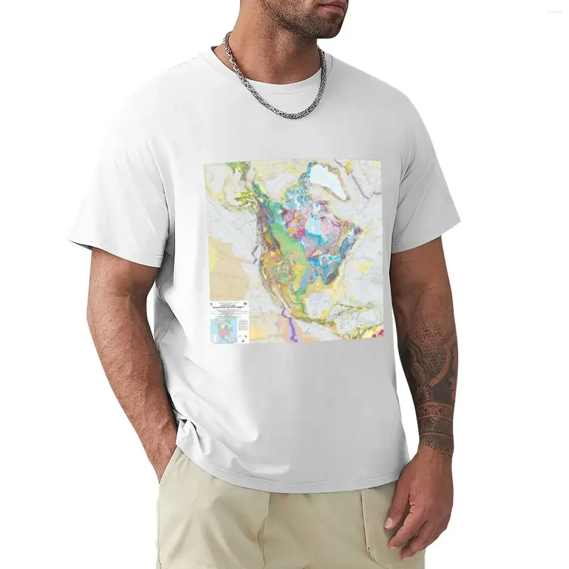 Men's Polos USGS Mapa geológica da América do Norte Fãs de Sports Sports Customs Design seus próprios tamanhos e camisetas brancas simples homens