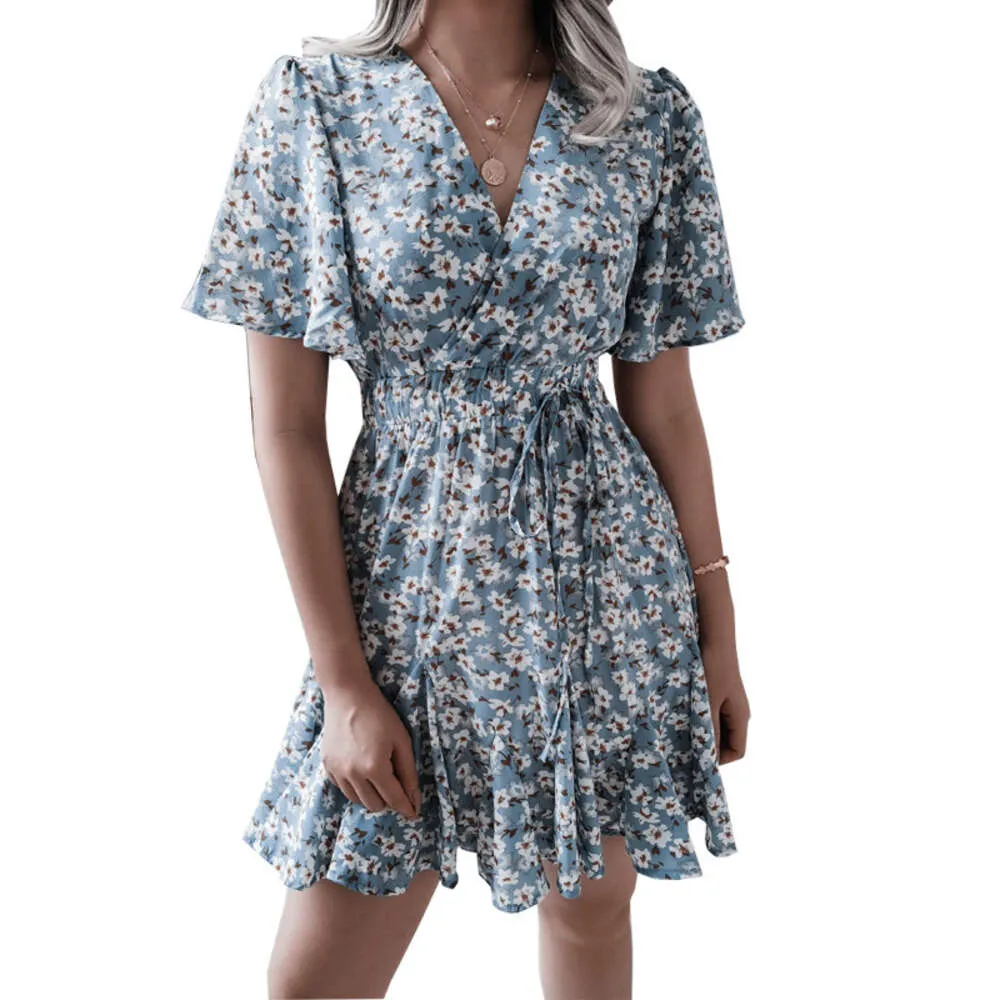 Spring/Summer New 2024 Women's Printed Chiffon Sexy Dress For Women