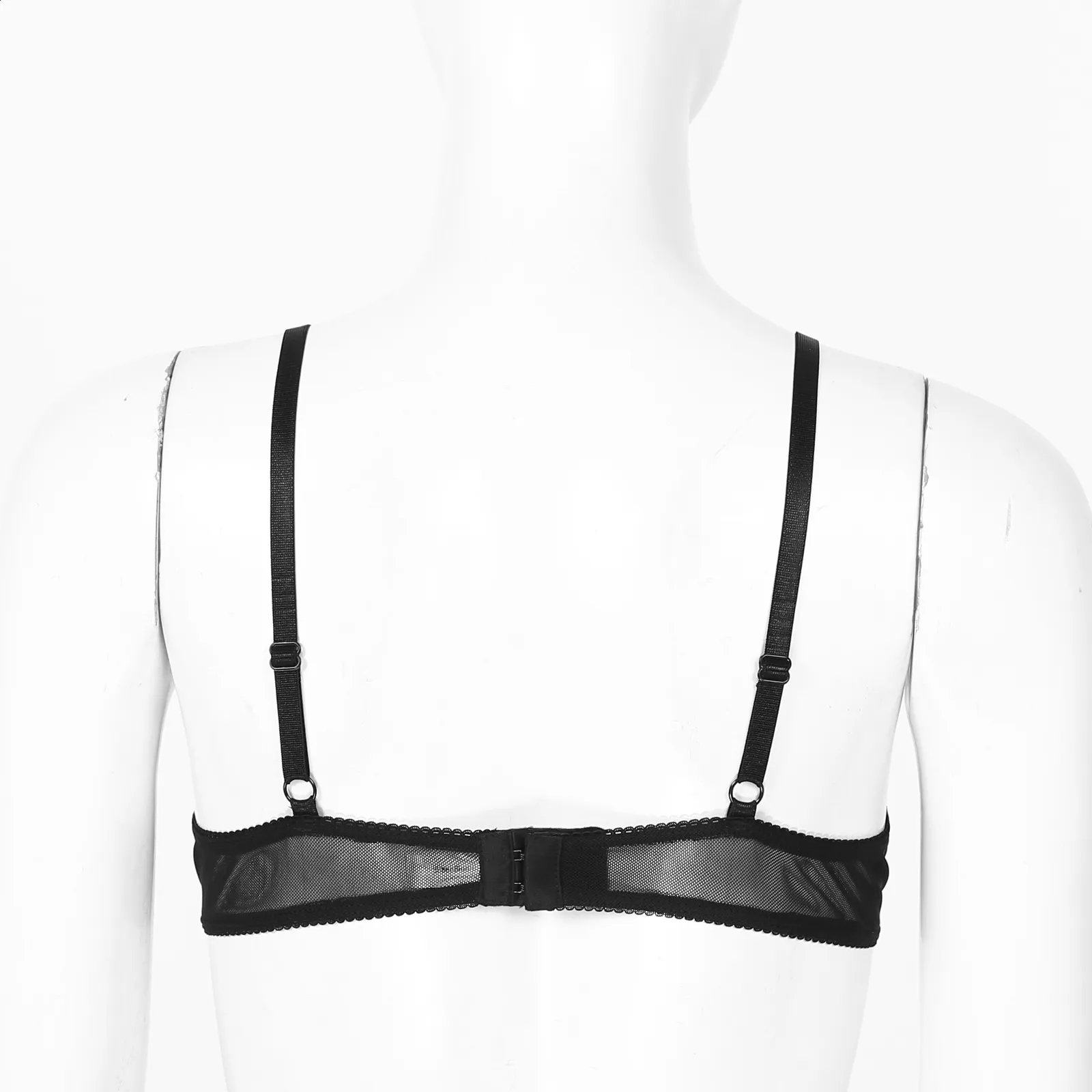 Wet Look Open Nipple Bra Tops Three Point Type Lace Shell Fabric ...