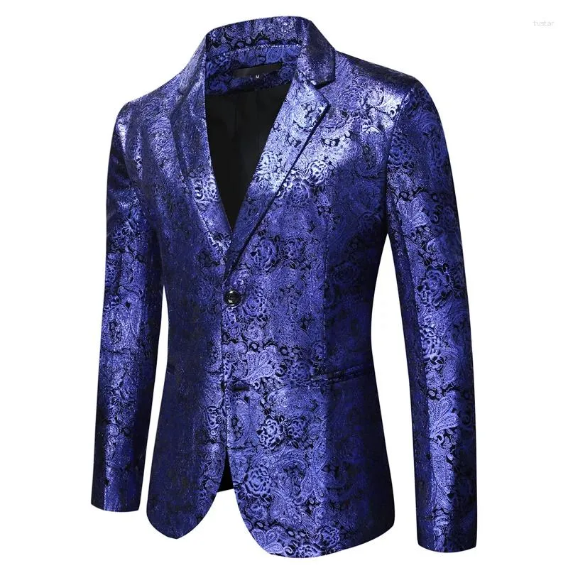 メンズスーツブルー2024ファッションレジャーブティックビジネス高品質のファブリックデザインイブニングドレスセット/メンズスリムフィットスーツコート