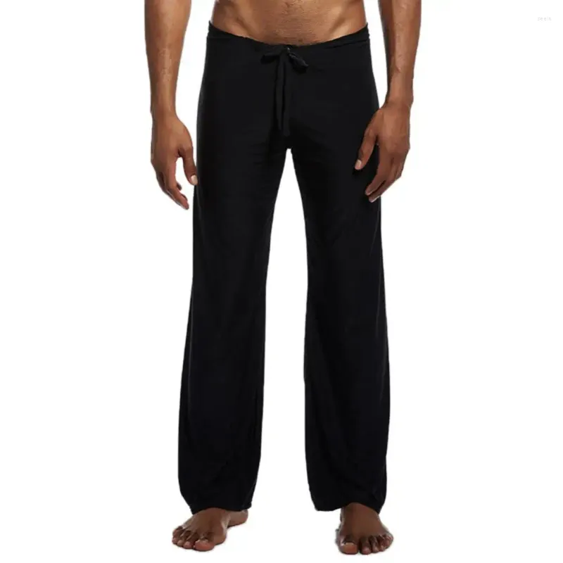 Pantalon pour hommes Yoga Low Bow Swear Straight Pyjama mince sports confortable pantalon élastique