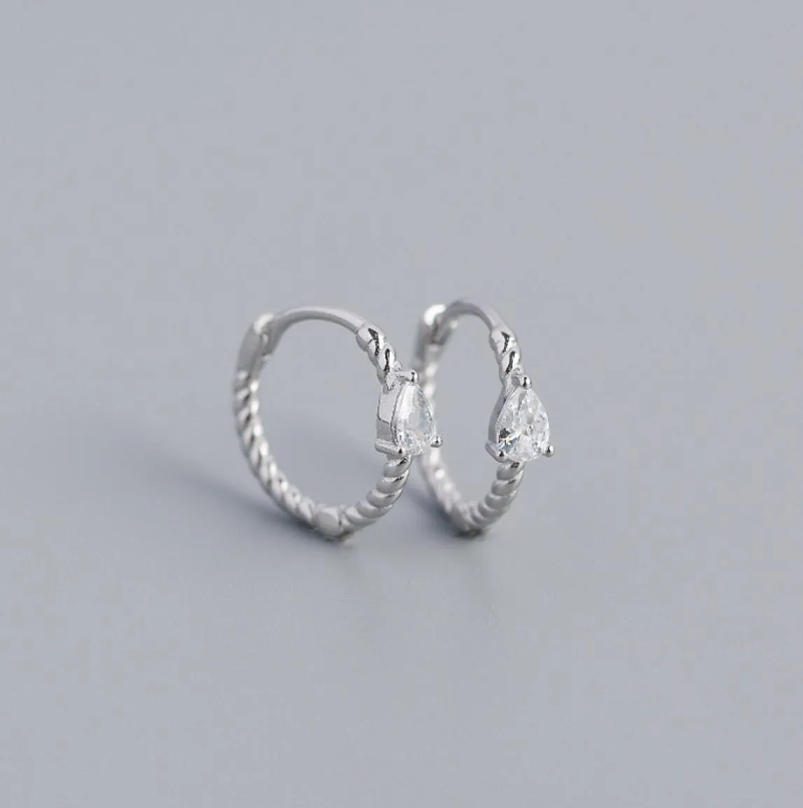 100 925 Sterling Silver Geometric Small Circle Hoop Earrings For Women Girls Wedding Engagement Colorful CZ Zircon Earring1789267