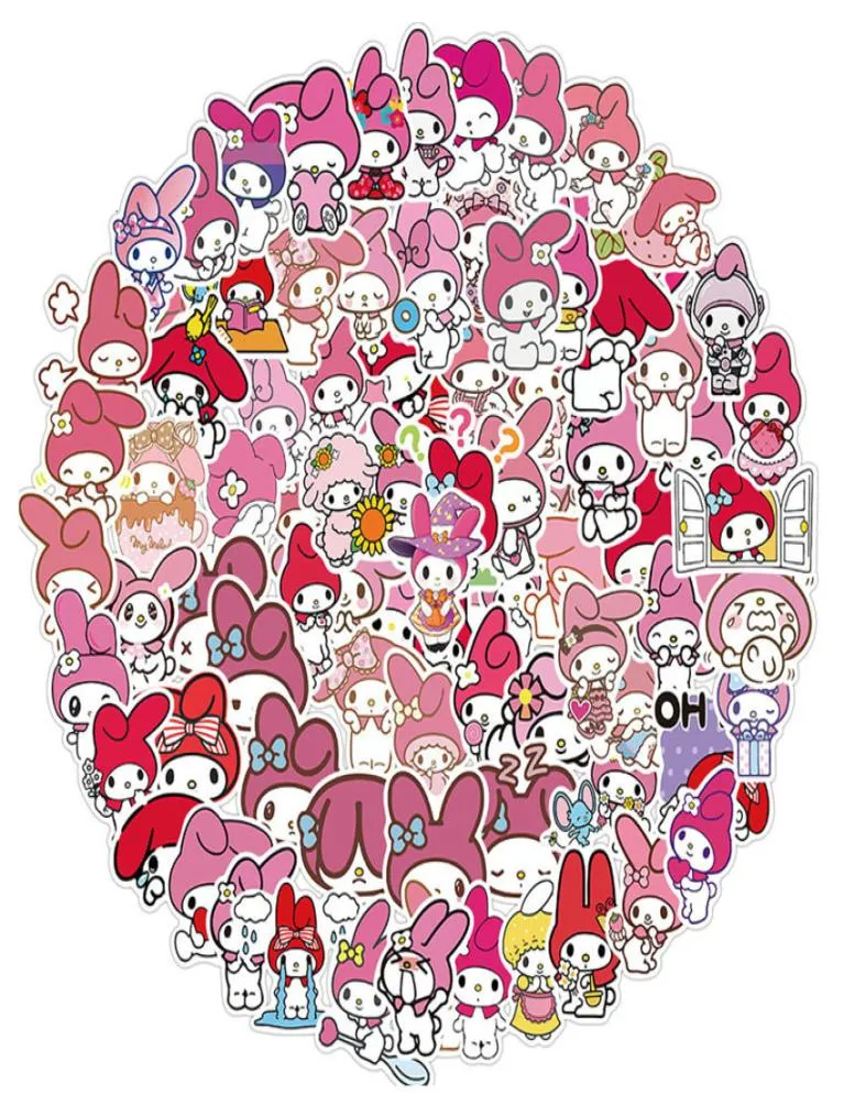 My Melody 1050pcs Naklejki Wodoodporne dzieci Kawaii Guitar Laptop Bagage Board Cartoon VSCO Kuromi Sticker Zabawki estetyczne 33D4268979