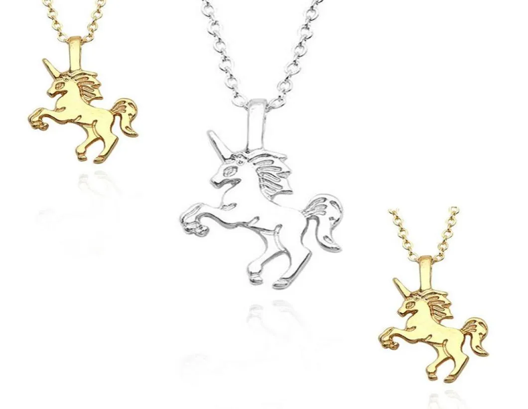 Schöne Einhorn -Anhänger Halskette für Mädchen Tiny Unicorn Schlüsselbein Kette Halskette Chokers Tierschmuck6769296