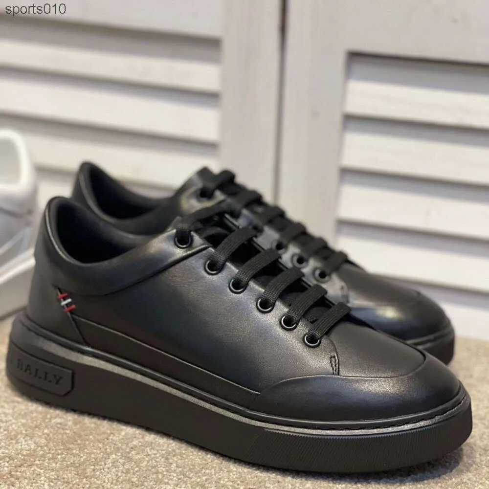 Thick soled mens shoes ballys Korean version new summer breathable simple casual board shoes Mens genuine leather trend versatile sports shoes