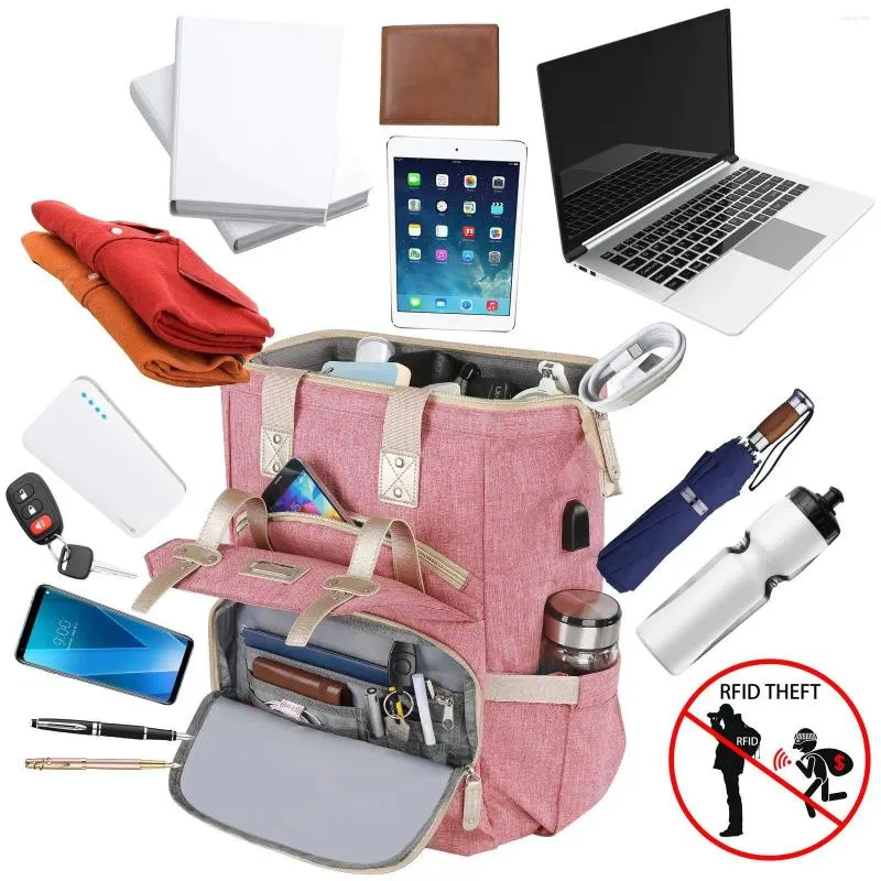 Ryggsäck stor kapacitet multifunktionell mamma väska vattentät moderskap blöja inbyggd USB laddningsportväskor