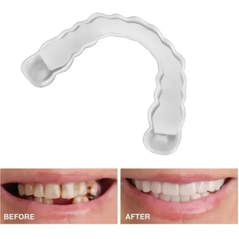 new 2024 Perfect Fit Teeth Whitening Fake Tooth Cover Snap On Silicone Smile Veneers Teeth Upper Beauty Tool Cosmetic Teeth 