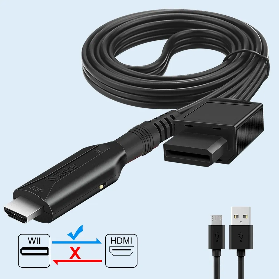 Кабели Wii в HDMI Адаптер преобразователя Wii2HDMI для кабельного адаптера для Wii для монитора HDTV