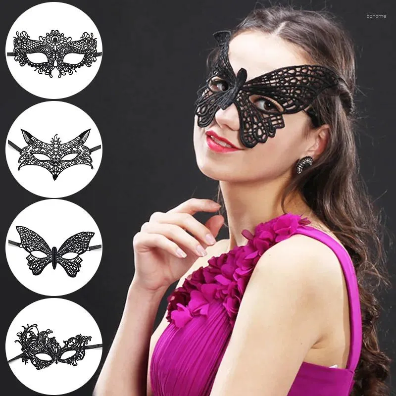 Fournitures de fête Halloween Cosplay et masque pour les yeux en dentelle Sexy Lady Cutout pour la mascarade Costume de déguisements Costume Gift 2024