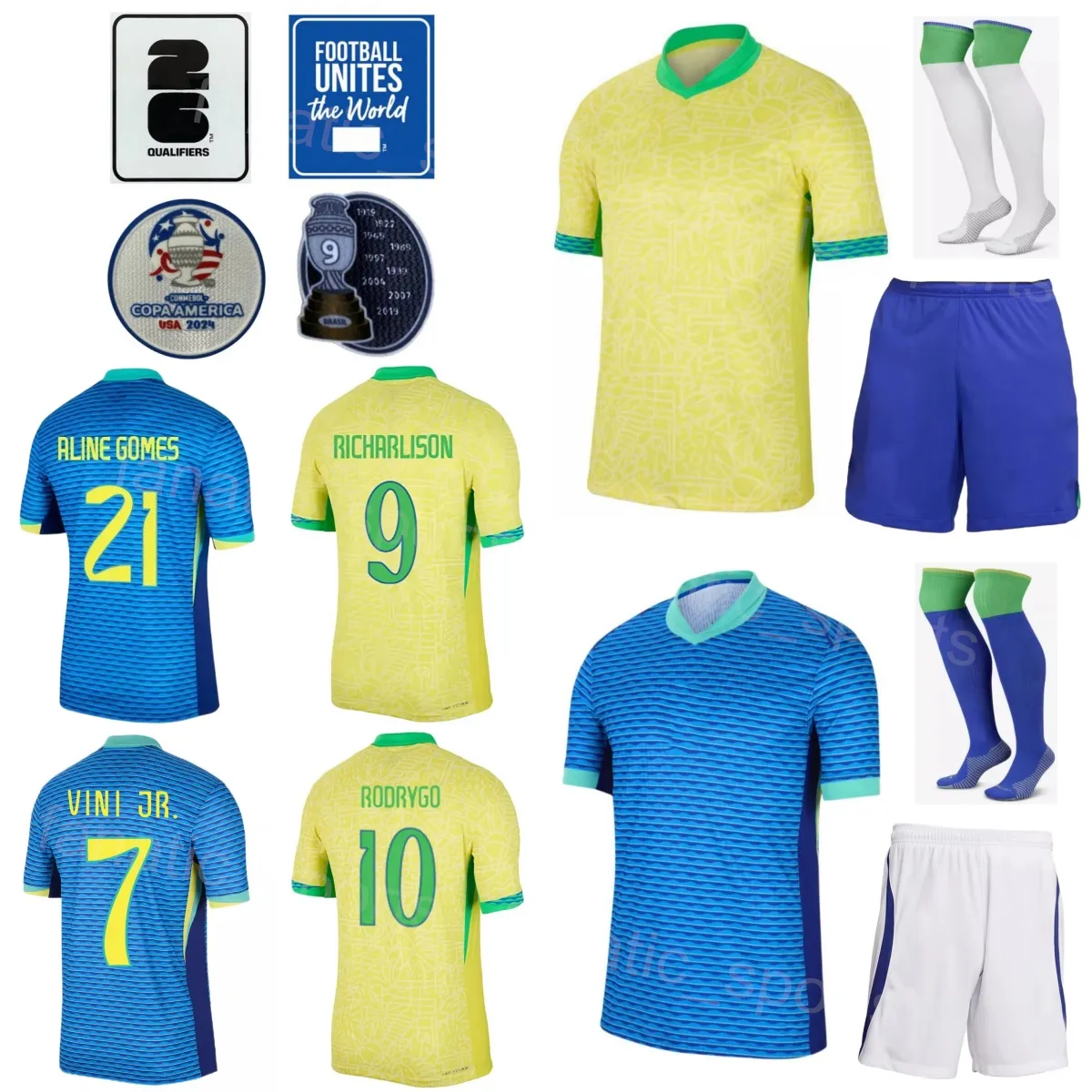 2024 2025 Calcio nazionale Soccer Brasil 15 Joao Gomes Jersey Copa America 8 Lucas Paqueta 25 Lucas Beraldo 14 Fabricio Bruno 9 Gabriel Jesus Football Kits Kits Kid