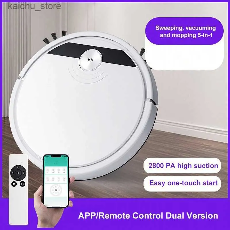 Robot Vacuum Cleaners New 3-in-1 Robot Vacuum Cleaner Sweep and Wet Mopping Floors Carpet Run Remote Control APP Sweeping Floor Robot Machine Y240418