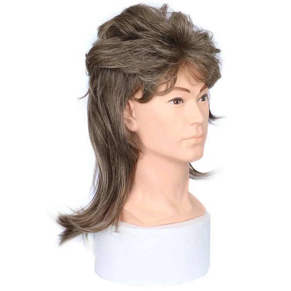 Parrucca Corta Uomo – Capelli Sintetici Lisci – Colori Nero, Biondo, Marrone – C-Part