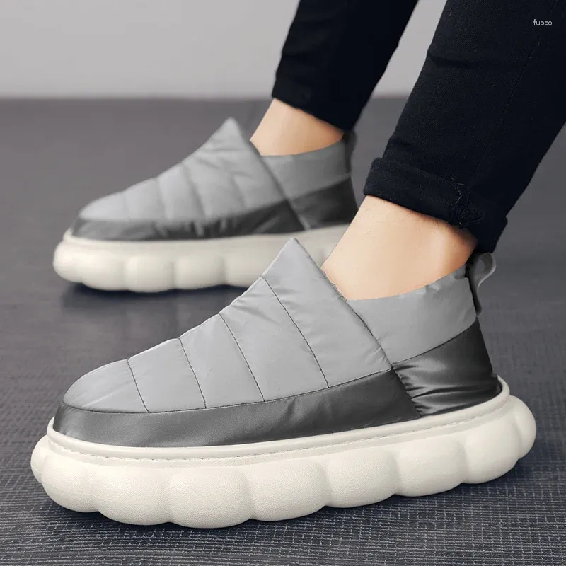 Casual Shoes Cozy Winter Man Slippers Thick Platform Large Size Shoe Indoor Plush Waterproof Outdoor Fashion Woman Non-Slip Men